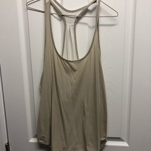 Size 8 tan/white lululemon tank top
